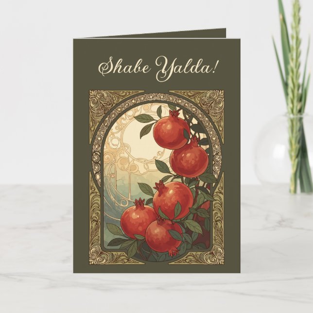 Yalda Granatäpfel Wintersonnenwende Symbolik Karte (Vorderseite)