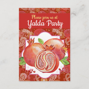 Yalda Party Red Pomegranate Einladung