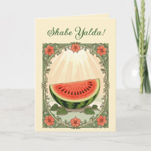 Yalda Wassermelone Persischer Wintersonnenwende Feiertagskarte
