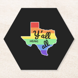 Y'all bedeutet Y'all Design für stolze LGBT+ Texan Untersetzer