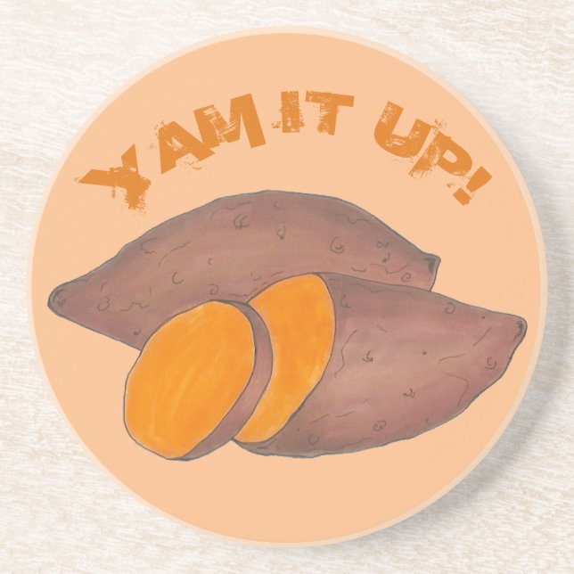 Yam It Up Funny Orange Sweet Potato Funny Feinschm Getränkeuntersetzer (Vorne)