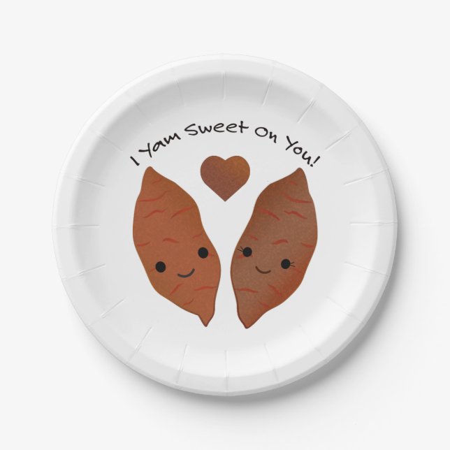 Yam Sweet on You Sweet Potato Pappteller (Vorderseite)