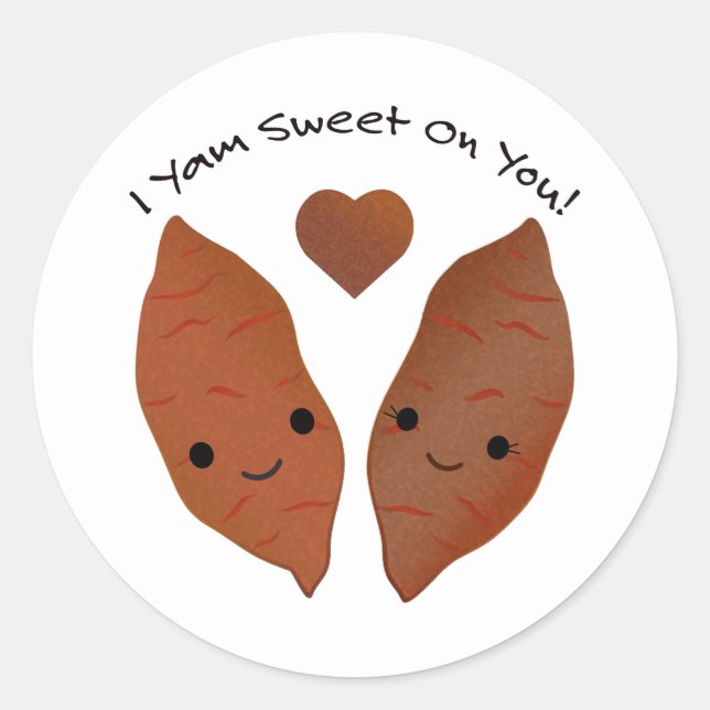 Yam Sweet on You Sweet Potato Runder Aufkleber (Vorderseite)