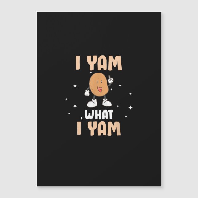 Yam Was ich Yam Funny Potato Pub Erntedank Magnetkarte (Vorderseite)