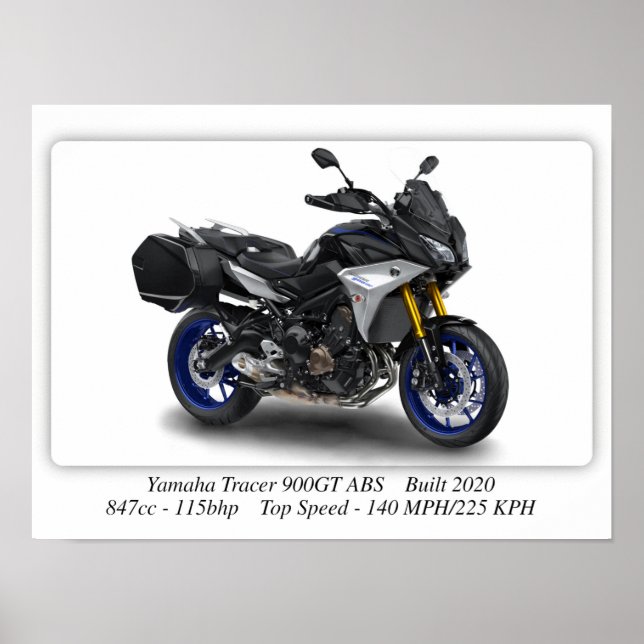 Yamaha Tracer 900 GT ABS Motorrad - A3 Poster (Vorne)