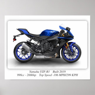 Yamaha YZF-R1 2019 Motorrad - A3 Poster