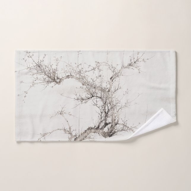 Yamamoto Baiitsu Hiver Vintage peinture japonaise (Serviette à main)