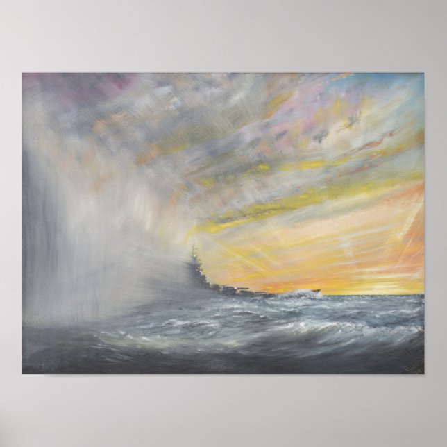 Yamato Emerges from Pacific Typhoon 1944 2010 Poster (Vorne)