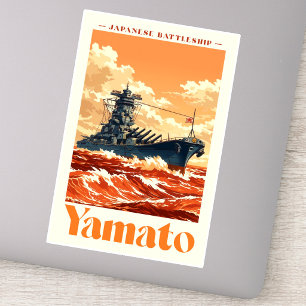Yamato Japanisches Schlachtschiff Vintage-Maritime Aufkleber