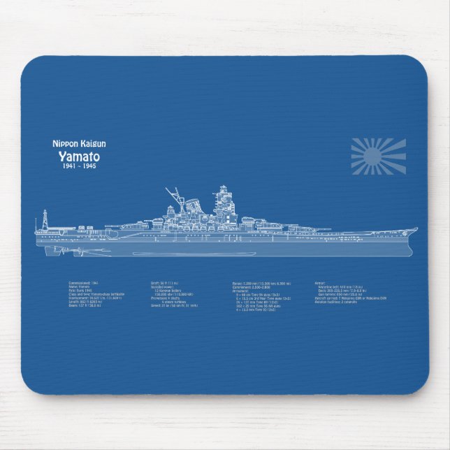 Yamato - Pläne für Schiffskonzepte ABD Mousepad (Vorne)