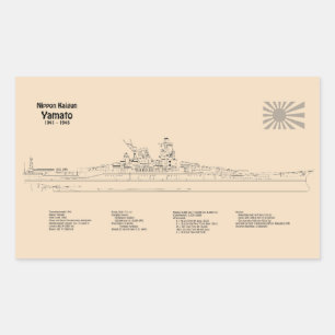 Yamato - Pläne für Schiffskonzepte SD Rechteckiger Aufkleber