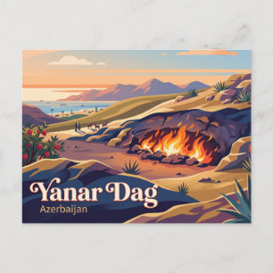 Yanar Dag (Brennender Berg), Absheron, Aserbaidsch Postkarte
