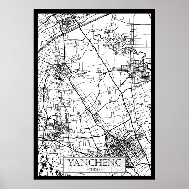 Yancheng China City Map Poster (Vorne)