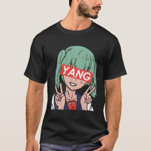 Yang Anime Girl Vaporwave Andrew für Präsident 202 T-Shirt