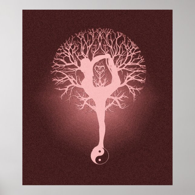Yang, Baum des Lebens, Yoga, Harmonie von Amelia C Poster (Vorne)
