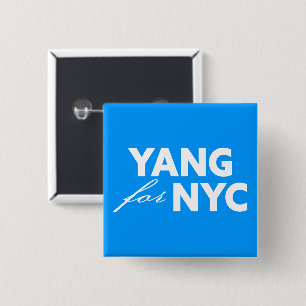 Yang für NYC New York City Mayection Blue Button