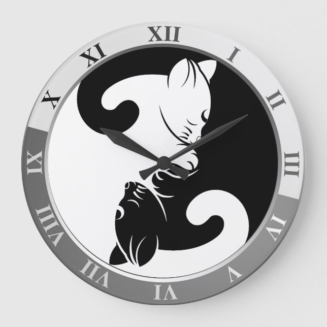 Yang-Katzen Große Wanduhr (Vorderseite)