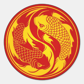 Yang Koi Fish Runder Aufkleber