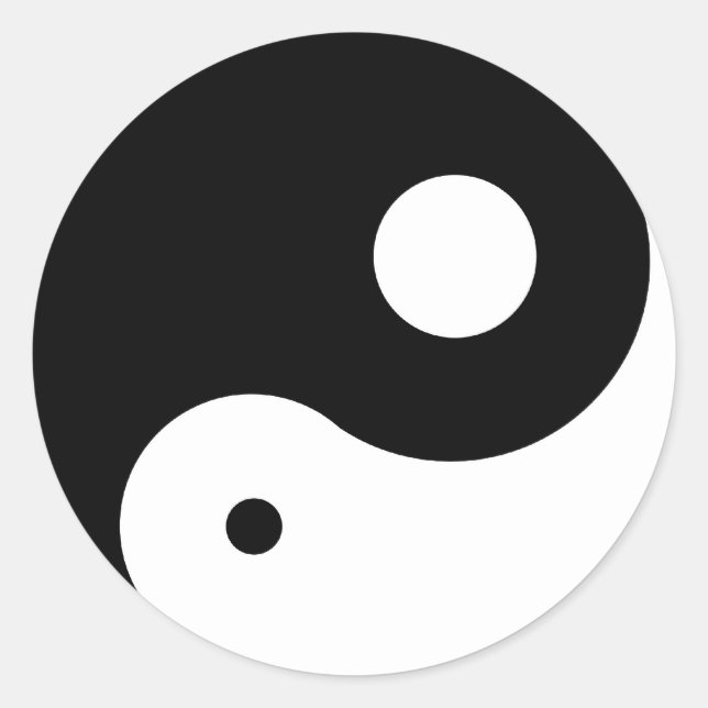 Yang-Symbol Runder Aufkleber (Vorderseite)