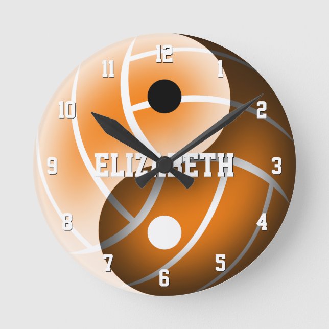 Yang Yang Volleyball JE Farbe personalisiert Runde Wanduhr (Vorderseite)