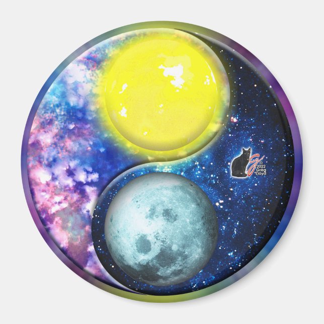 Yang-Yin / Sonne-Mond Magnet (Vorne)