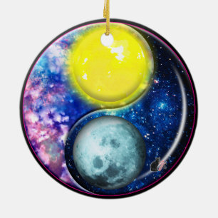 Yang-Yin/Sun-Mond Verzierung Keramik Ornament