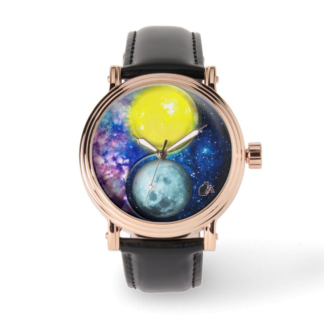 Yang-Yin / Sun-Moon Armbanduhr (Vorderseite)