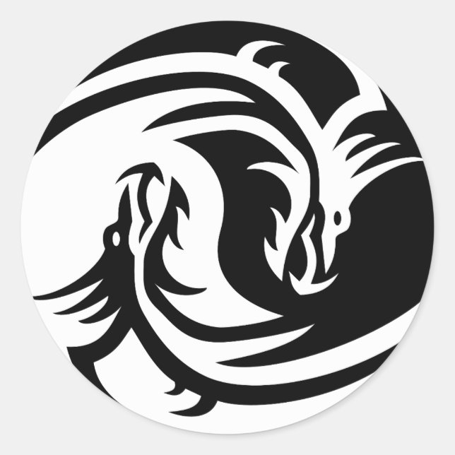 Yanin-Drachen kleben Runder Aufkleber (Vorderseite)