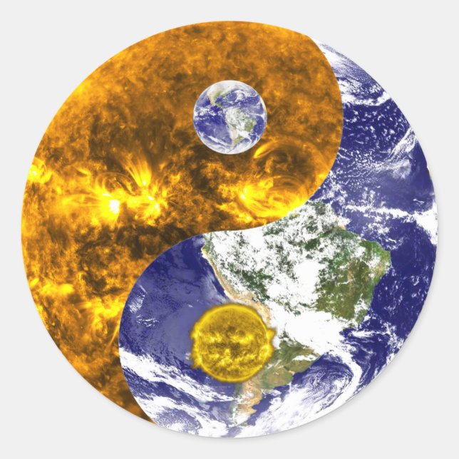 Yanjang-Aufkleber für Sonne und Erde Runder Aufkleber (Vorderseite)