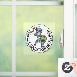 Yankee Lambda Car Club Piston Guy Window Cling Fensteraufkleber