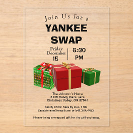 Yankee Swap Geschenke Exchange Wrapped Presents Acryleinladungen