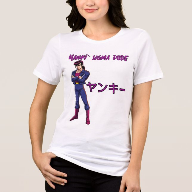 Yankī Sigma Dude  Tri-Blend Shirt (Vorderseite)