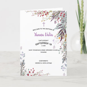 Yanna Greek Orthodox Church baptism Program Programm