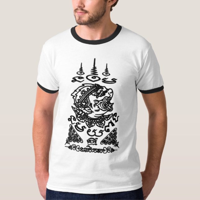 YANT BUDDHA ASIATISCHE KUNST ENTWIRFT HANUMAN T-Shirt (Vorderseite)