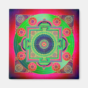 YANTRA - das große Rad - grün rosa Magnet