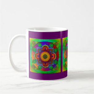 YANTRA - das große Rad - grüne Violette Kaffeetasse
