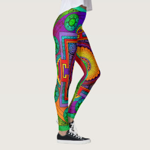 Yantra die große grüne Violette Leggings