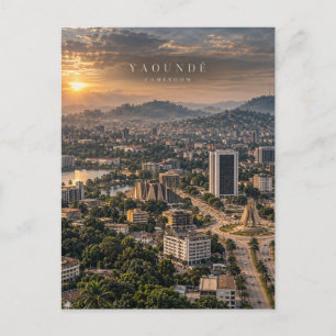 Yaoundé Kino-Monochrome-Stadt Kunst Postkarte
