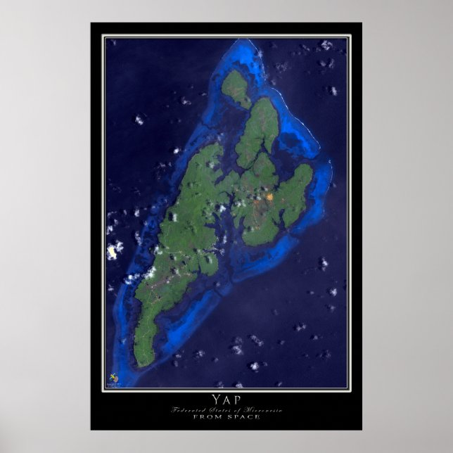 Yap Micronesia von Space Satellite Art Poster (Vorne)