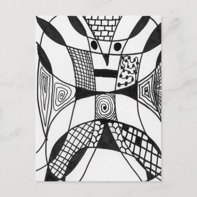 "Yappy Dog" Abstrakte Design Postkarte (Vorderseite)