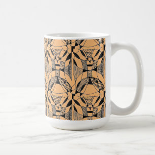 "Yappy Dog on Orange Tiled" Abstrait Design Mug