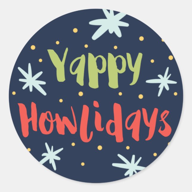 Yappy Howlidays Holiday Stickers (Vorderseite)