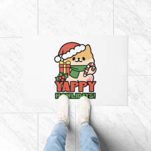 Yappy Howlidays - Niedlicher Cartoon für Weihnacht Fußmatte