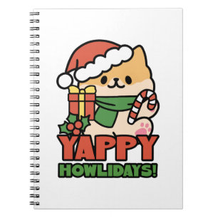 Yappy Howlidays - Niedlicher Cartoon für Weihnacht Notizblock