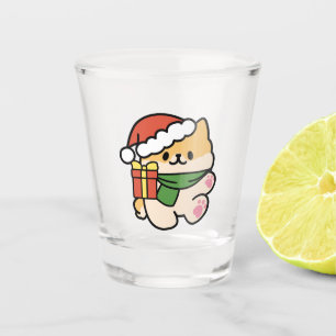 Yappy Howlidays - Niedlicher Cartoon für Weihnacht Schnapsglas