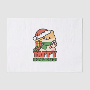 Yappy Howlidays - Niedlicher Cartoon für Weihnacht Seidenpapier