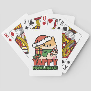 Yappy Howlidays - Niedlicher Cartoon für Weihnacht Spielkarten