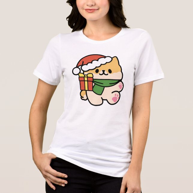 Yappy Howlidays - Niedlicher Cartoon für Weihnacht Tri-Blend Shirt (Vorderseite)