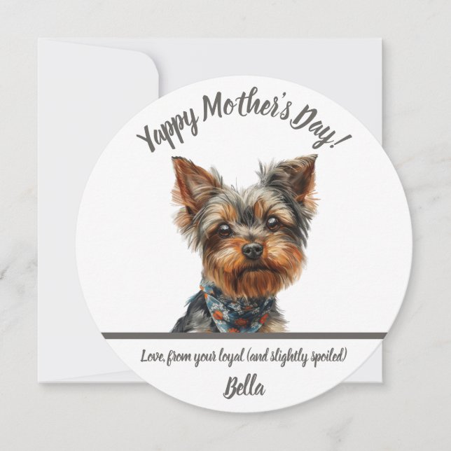 Yappy Yorkie Mother Day Karte (Vorderseite)