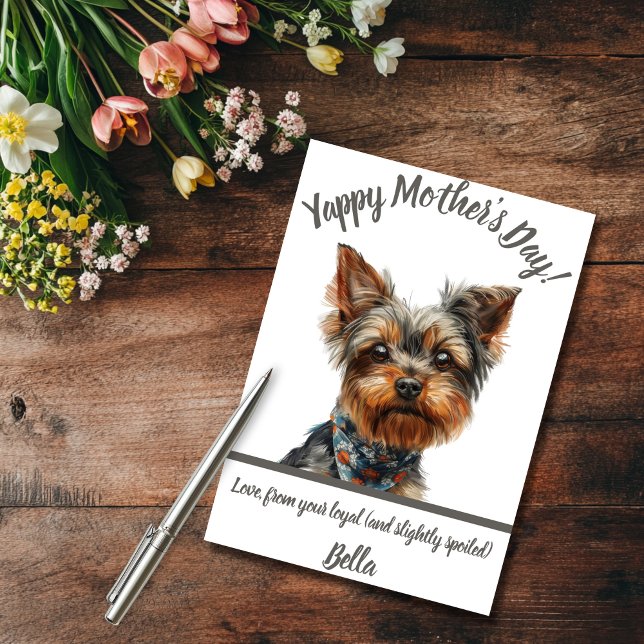 Yappy Yorkie Mother Day Karte (Yappy Yorkie Mother's Day Card)